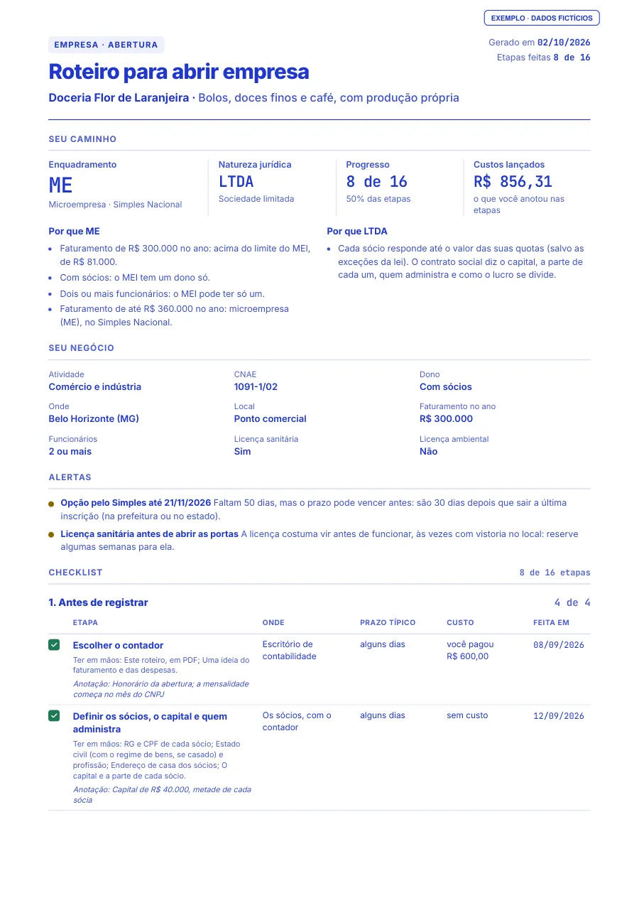 Página 1 do PDF de exemplo