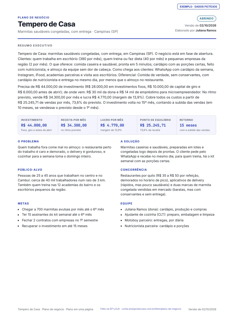 Página 1 do PDF de exemplo