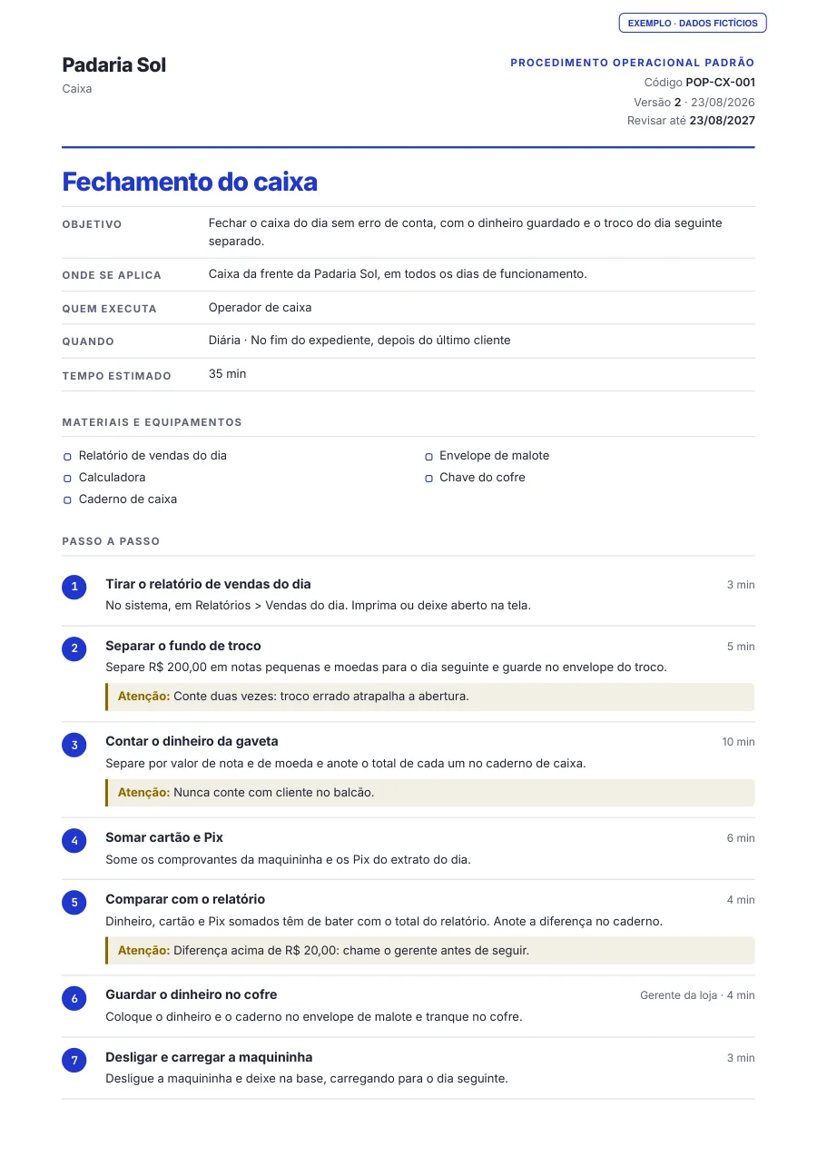 Página 1 do PDF de exemplo