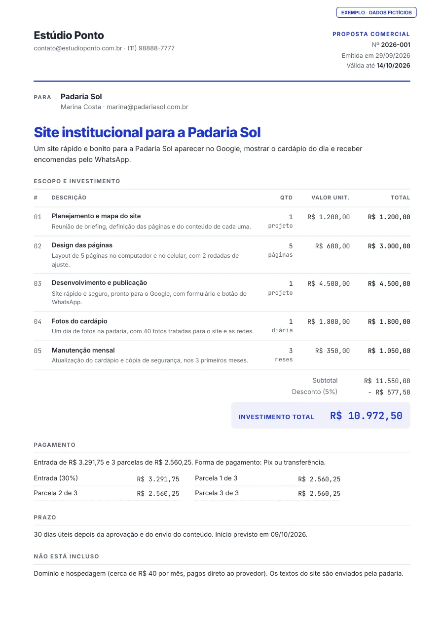 Página 1 do PDF de exemplo
